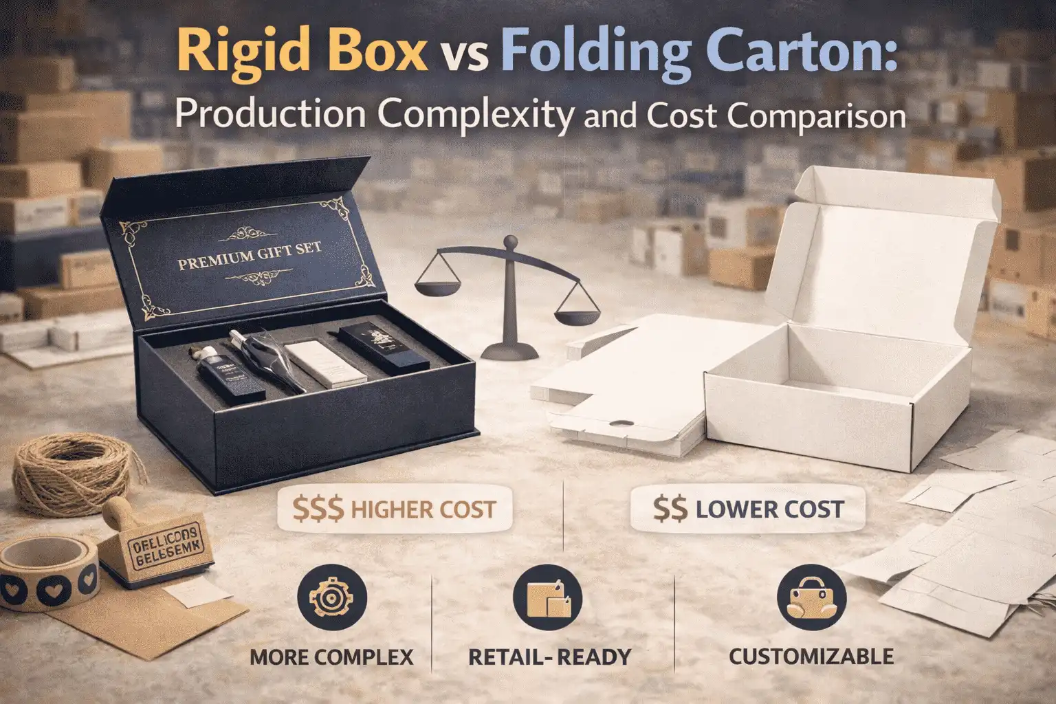 Rigid Box vs Folding Carton: Production Complexity and Cost Comparison